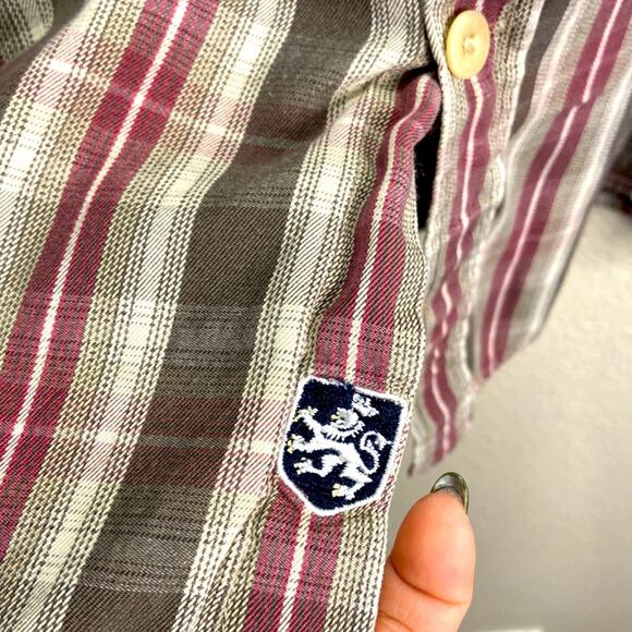 SOLD IN EBAY-Nat Nash Men Brown/Burgundy 100% Silk Button Down Shirt Size XXL - Picture 4 of 8